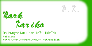 mark kariko business card